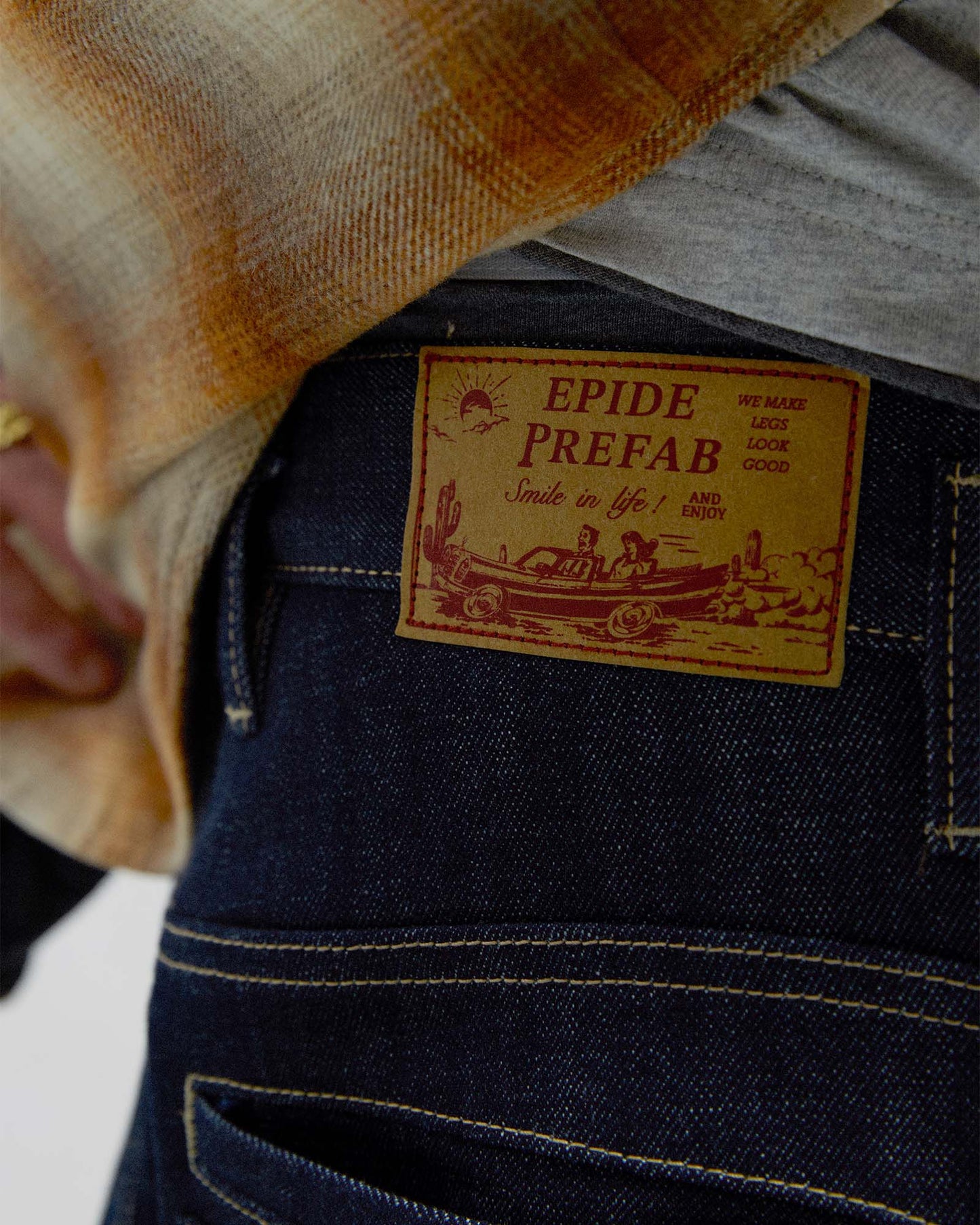 Button Fly Indigo Raw Denim Pants