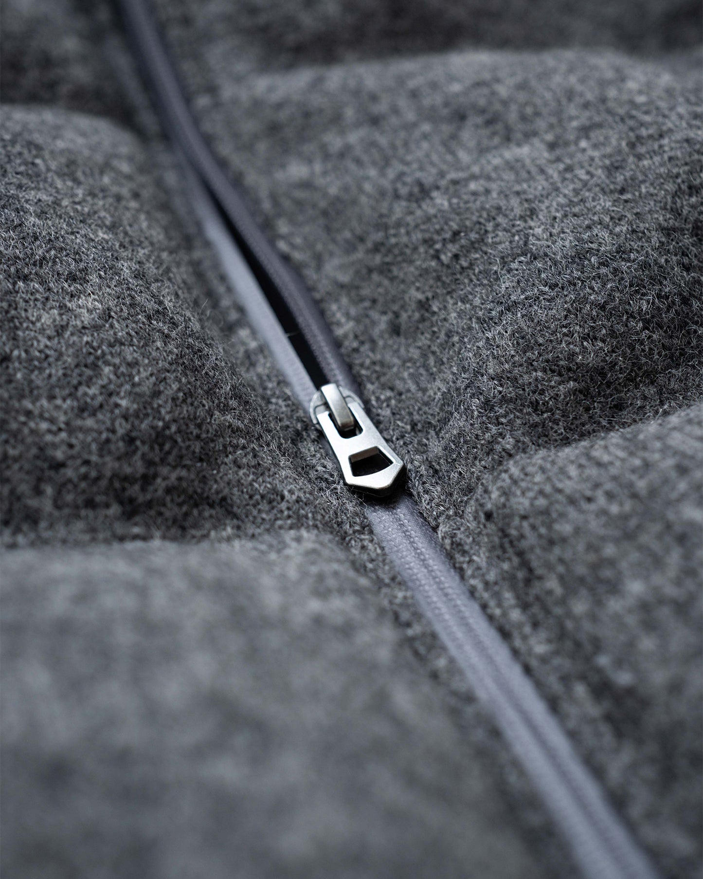 Wool-blend Gray Puffer Down Jacket