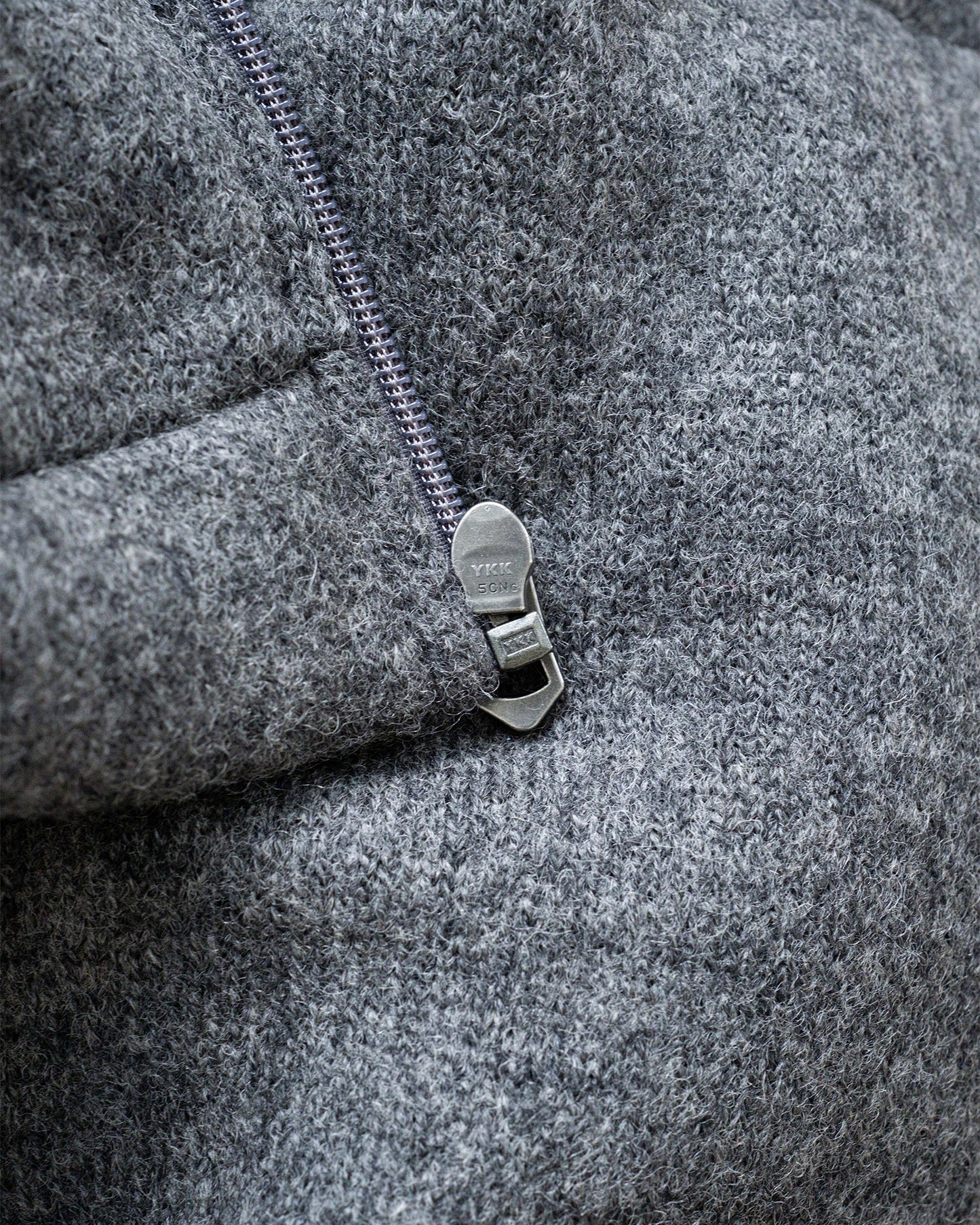 Wool-blend Gray Puffer Down Jacket