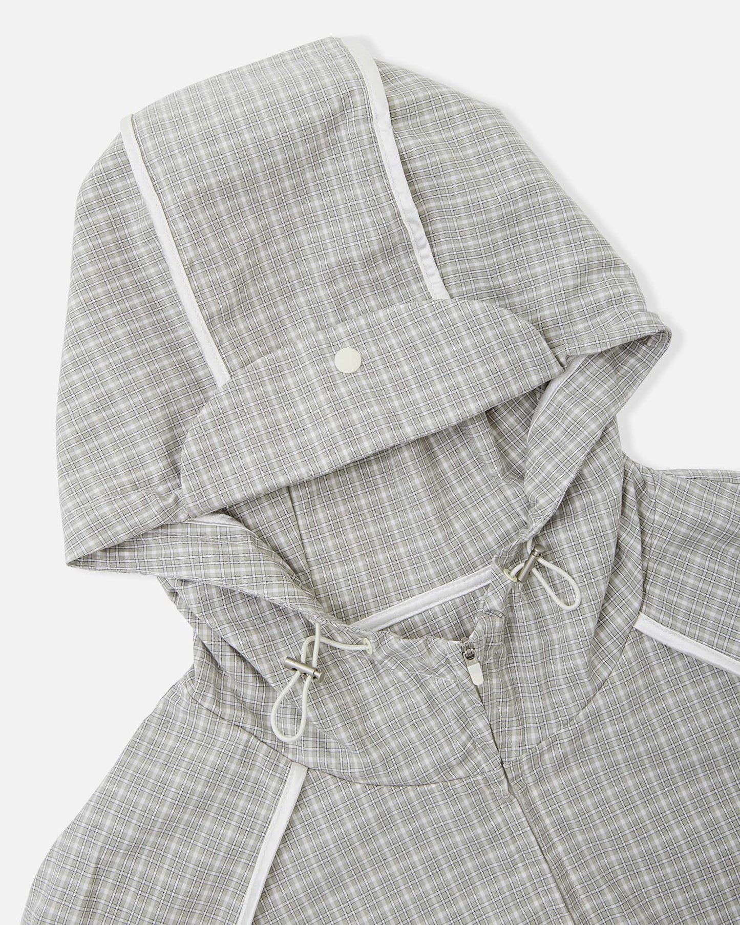 Bow Details Checked Shirt Jacket