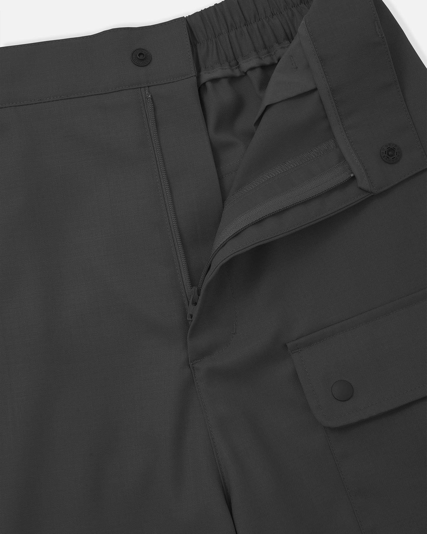 Cargo Pocket Wide Easy Pants in Wool