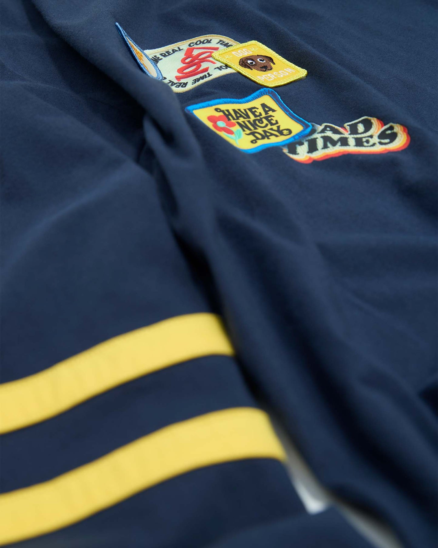 Multi Patch Stripe LS T-shirt