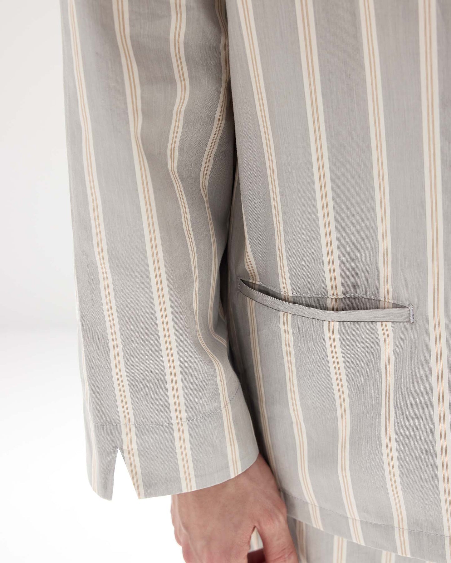 Pajama-style Striped Long Sleeve Shirt