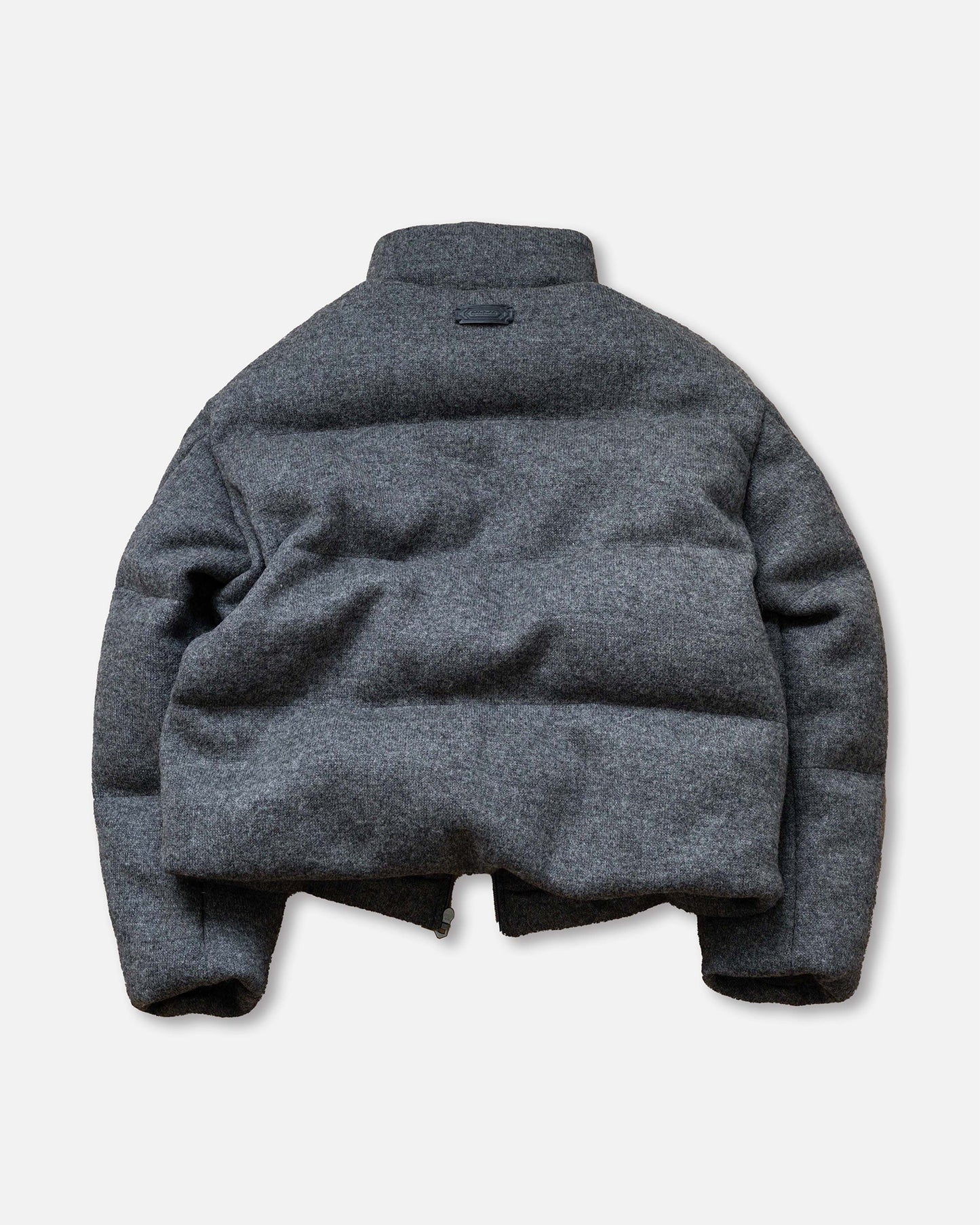 Wool-blend Gray Puffer Down Jacket