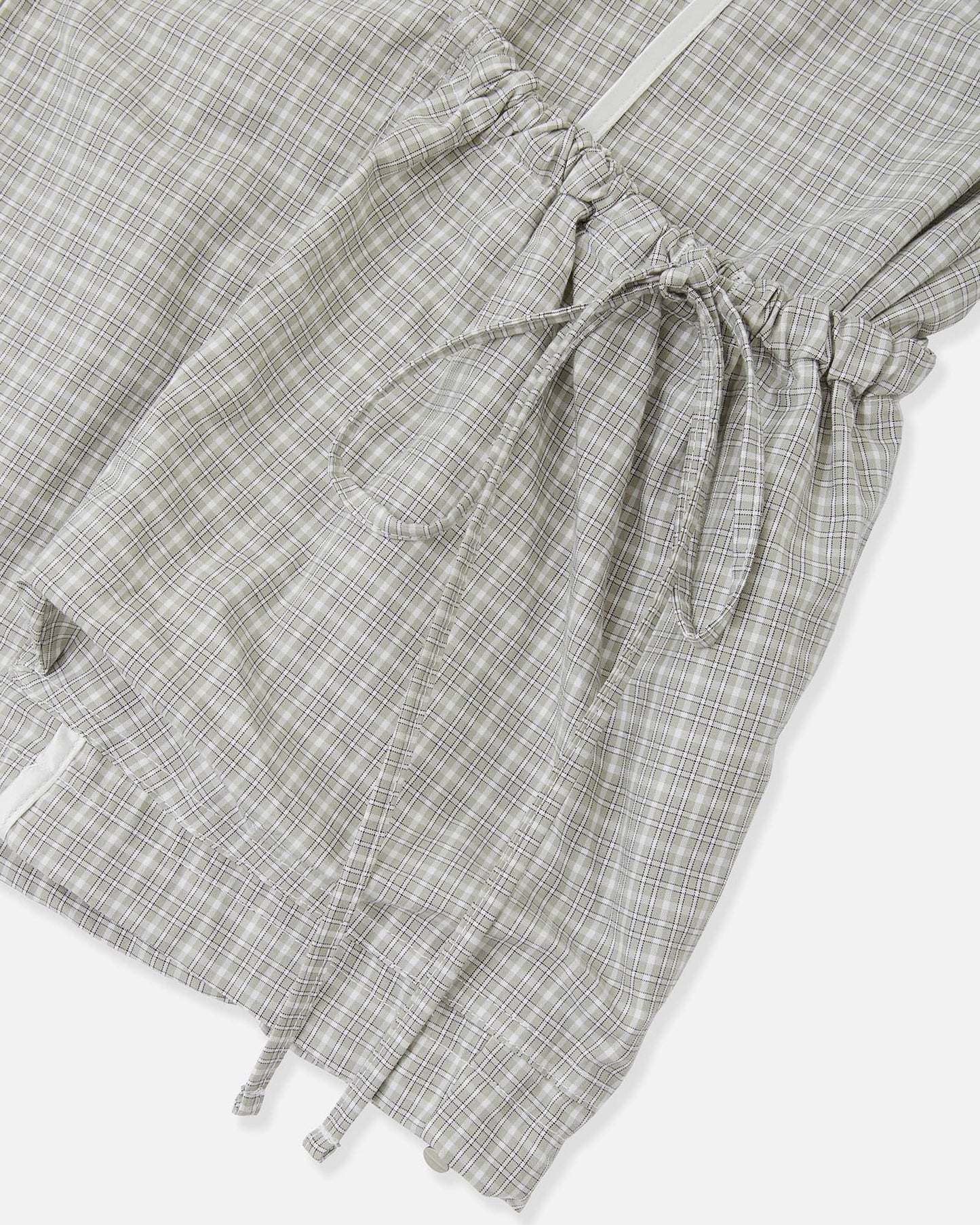 Bow Details Checked Shirt Jacket