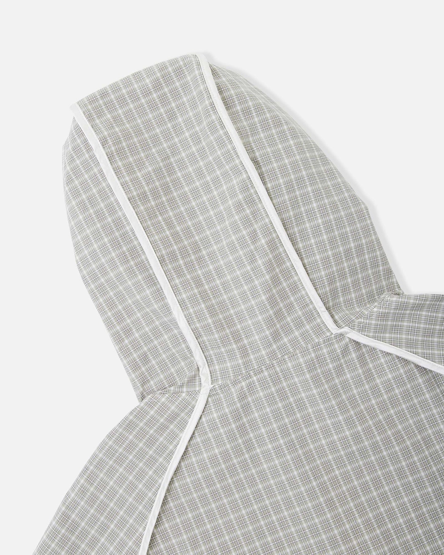 Bow Details Checked Shirt Jacket