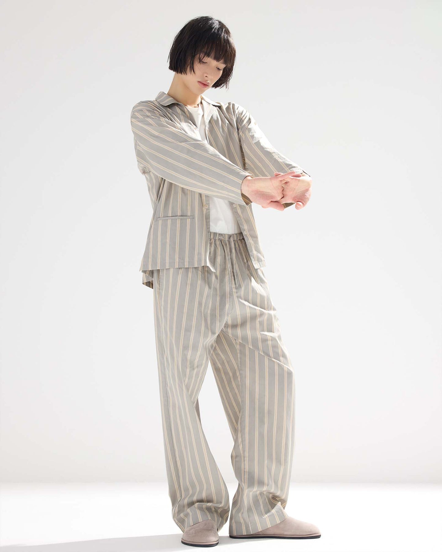 Pajama-style Striped Pants