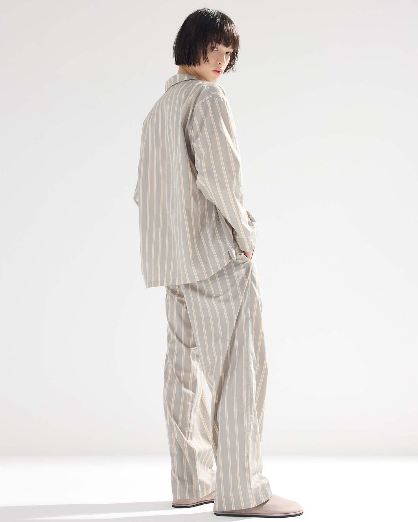 Pajama-style Striped Pants
