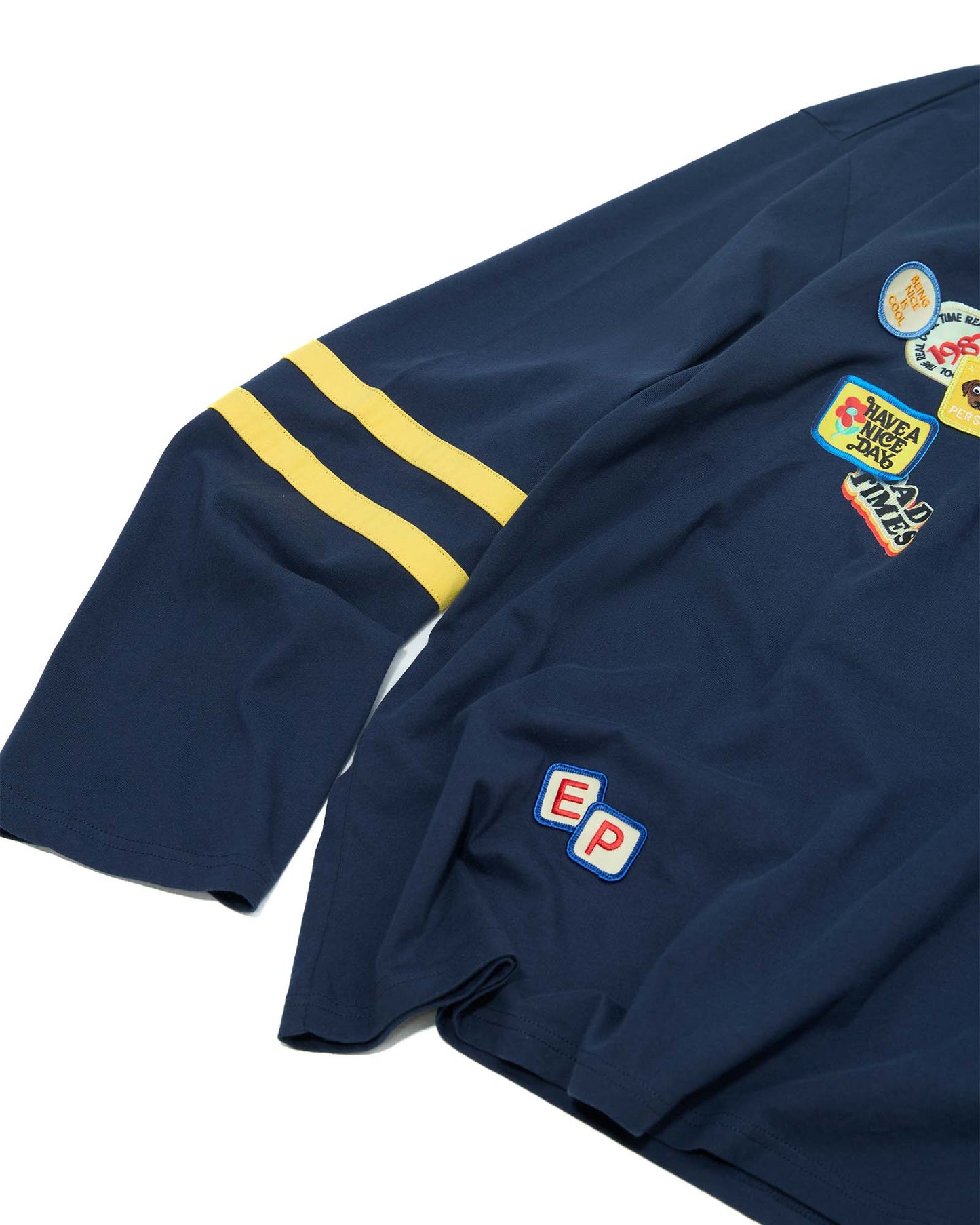 Multi Patch Stripe LS T-shirt