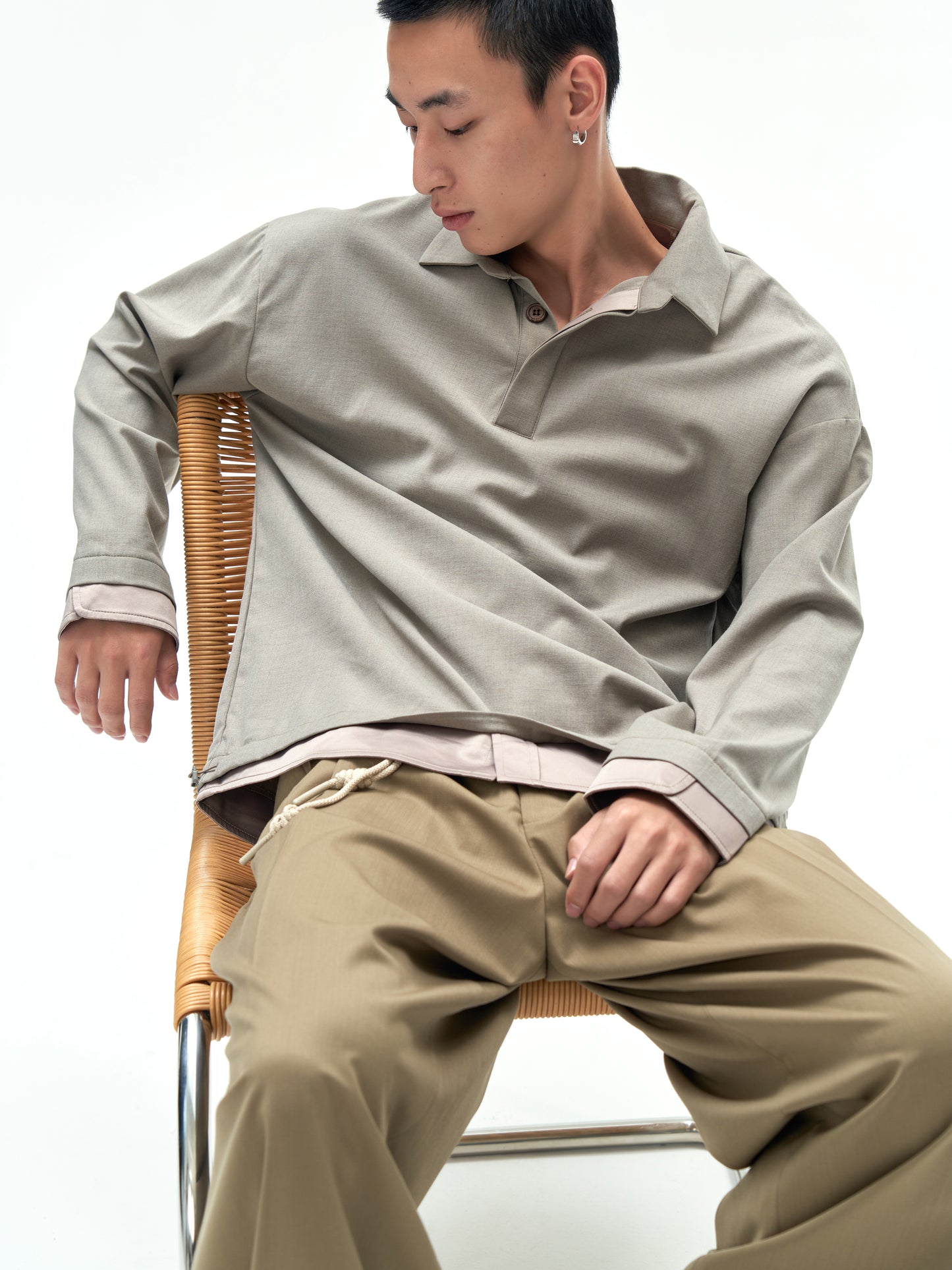 Layered Pullover Polo Shirt