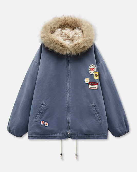 Faux Fur Patch Jacket