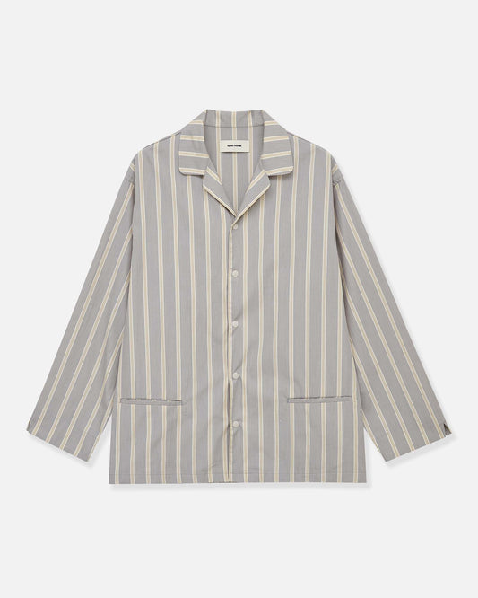 Pajama-style Striped Long Sleeve Shirt