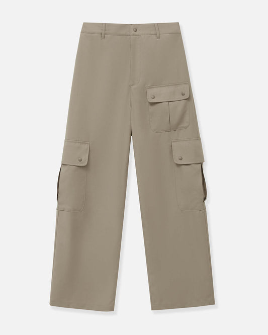 Cargo Pocket Wide Easy Pants in Wool