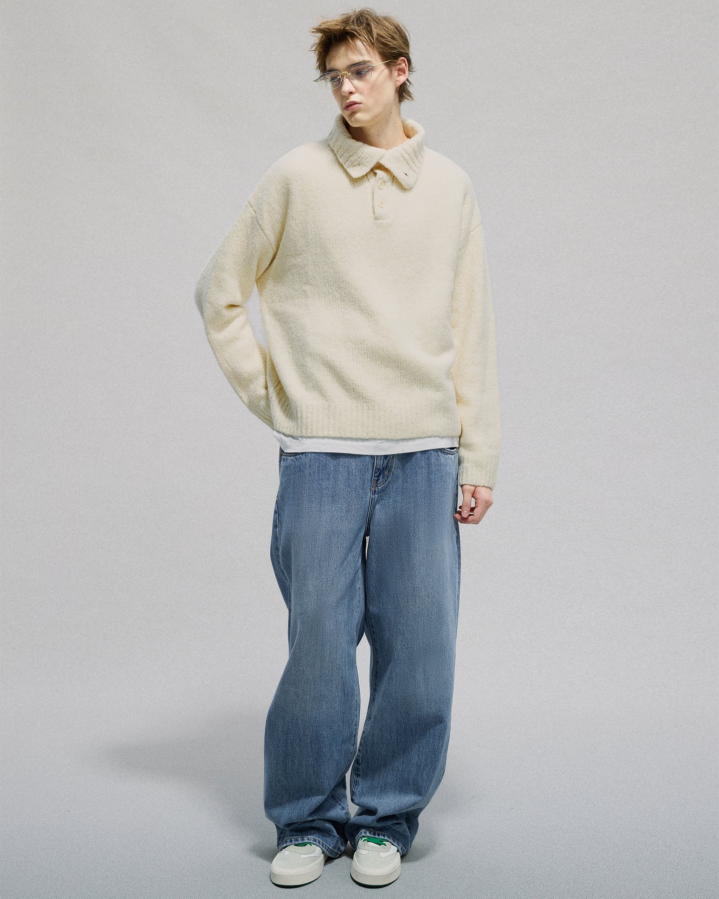 Buttoned Turtleneck Sweater