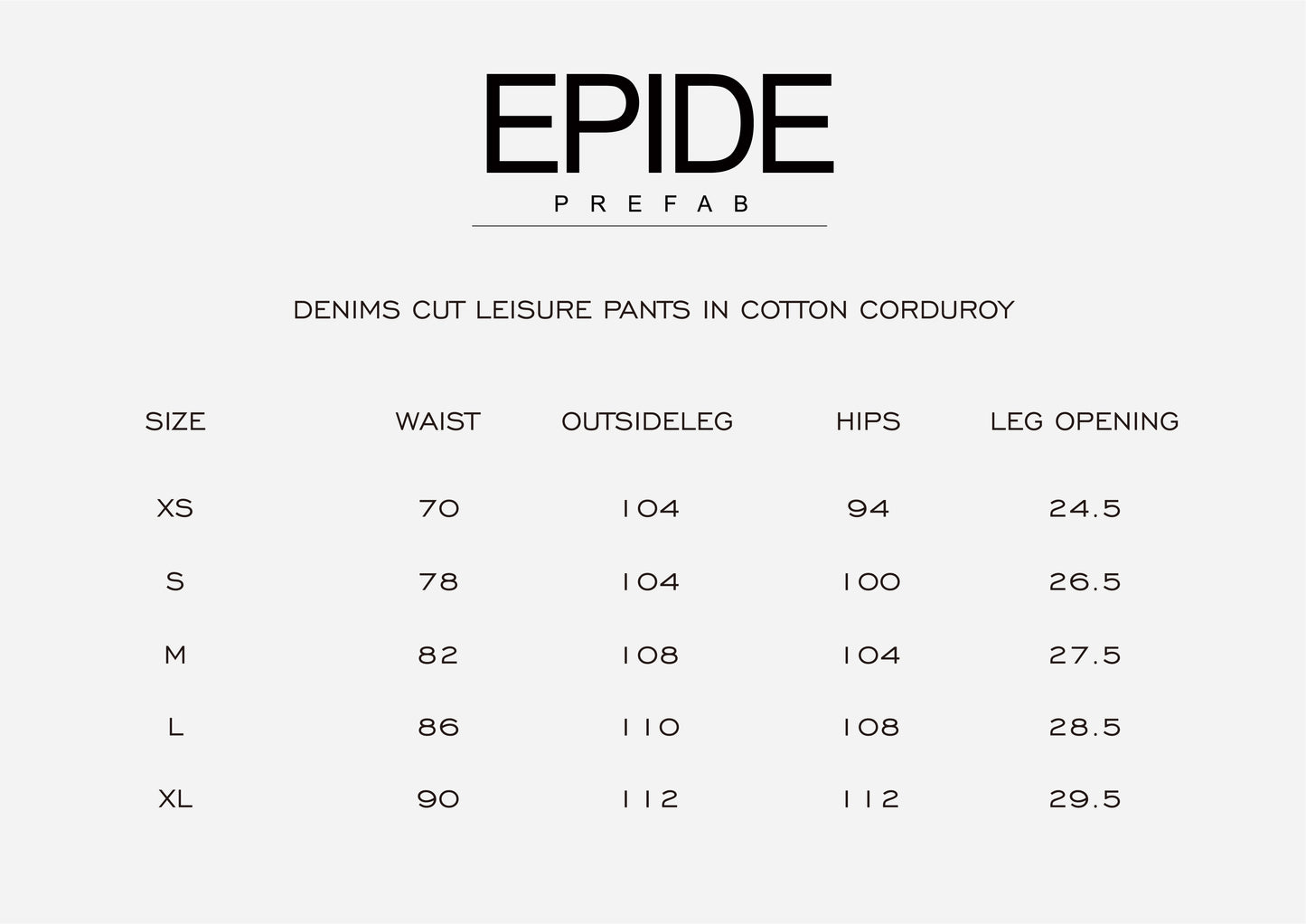 Denims Cut Leisure Pants in Cotton Corduroy