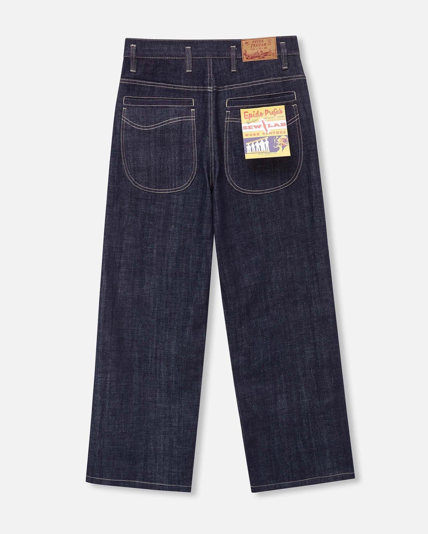 Button Fly Indigo Raw Denim Pants