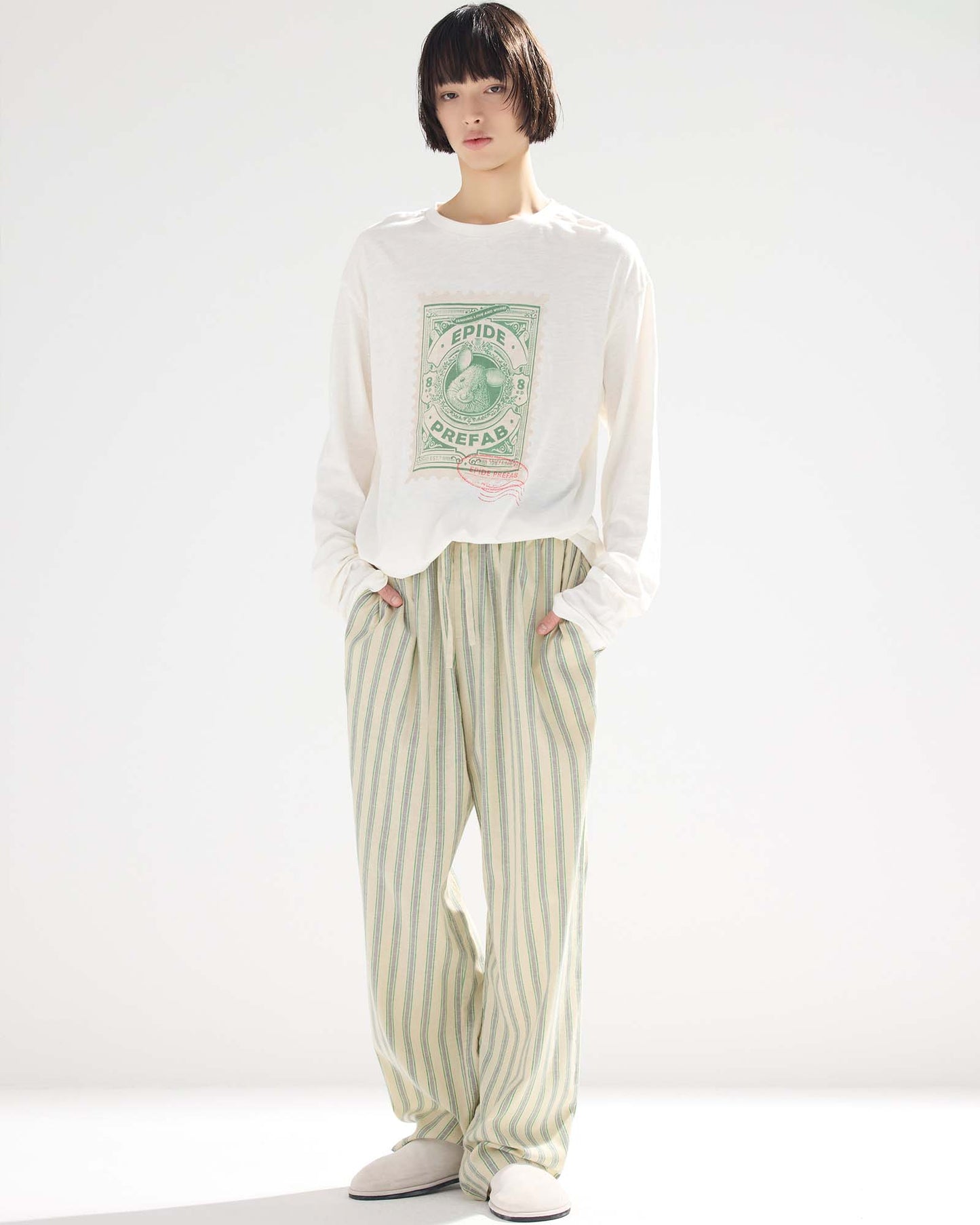 Pajama-style Striped Pants