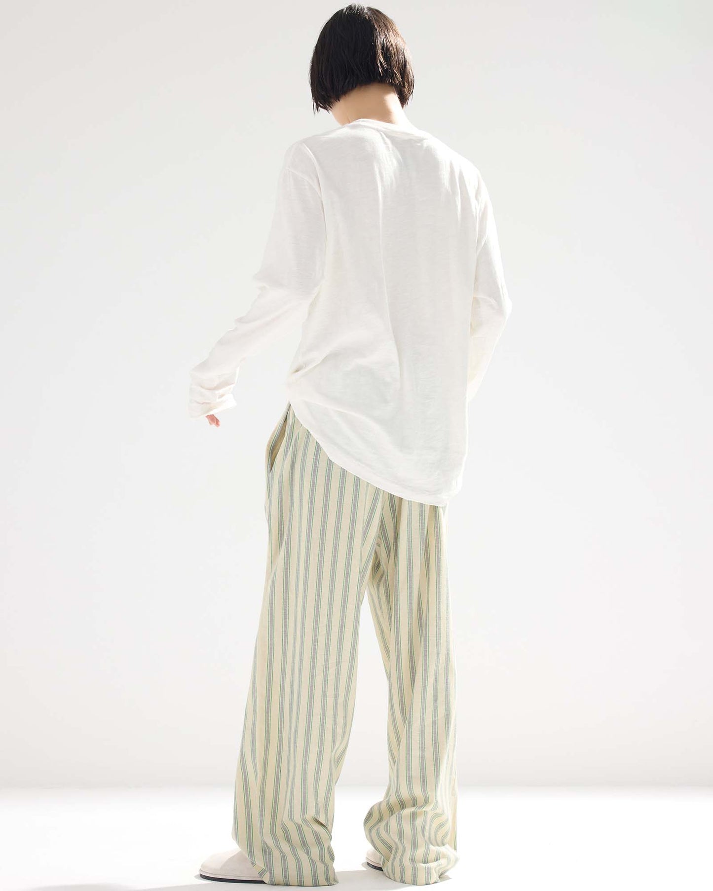 Pajama-style Striped Pants