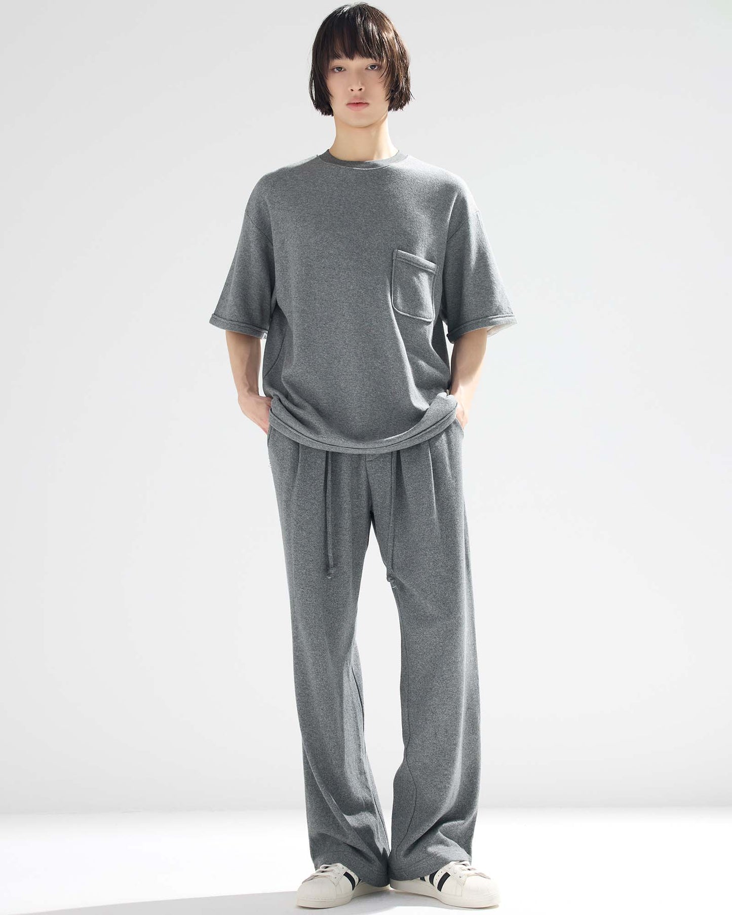 Shirred Relaxed-Fit Sweatpants