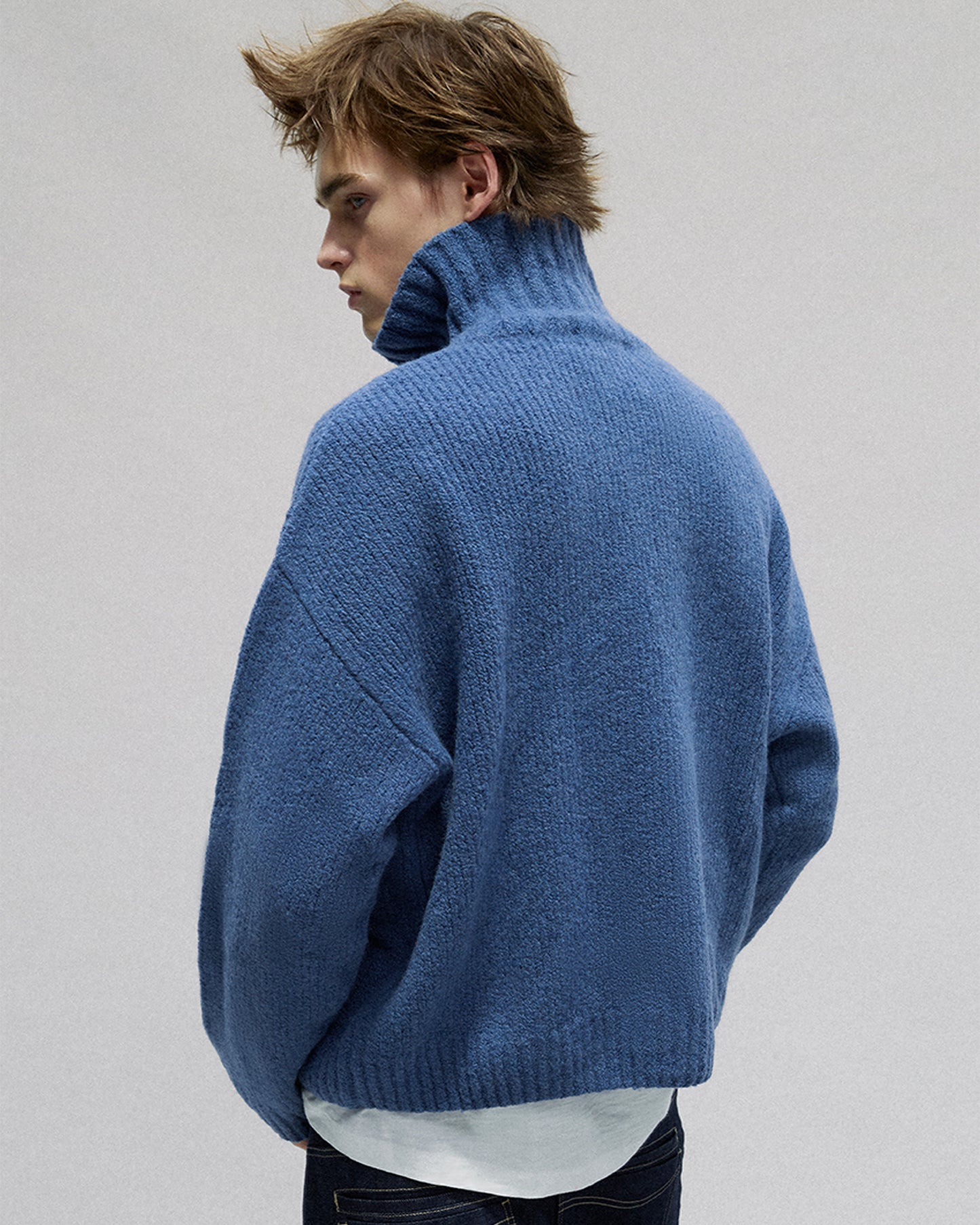 Buttoned Turtleneck Sweater