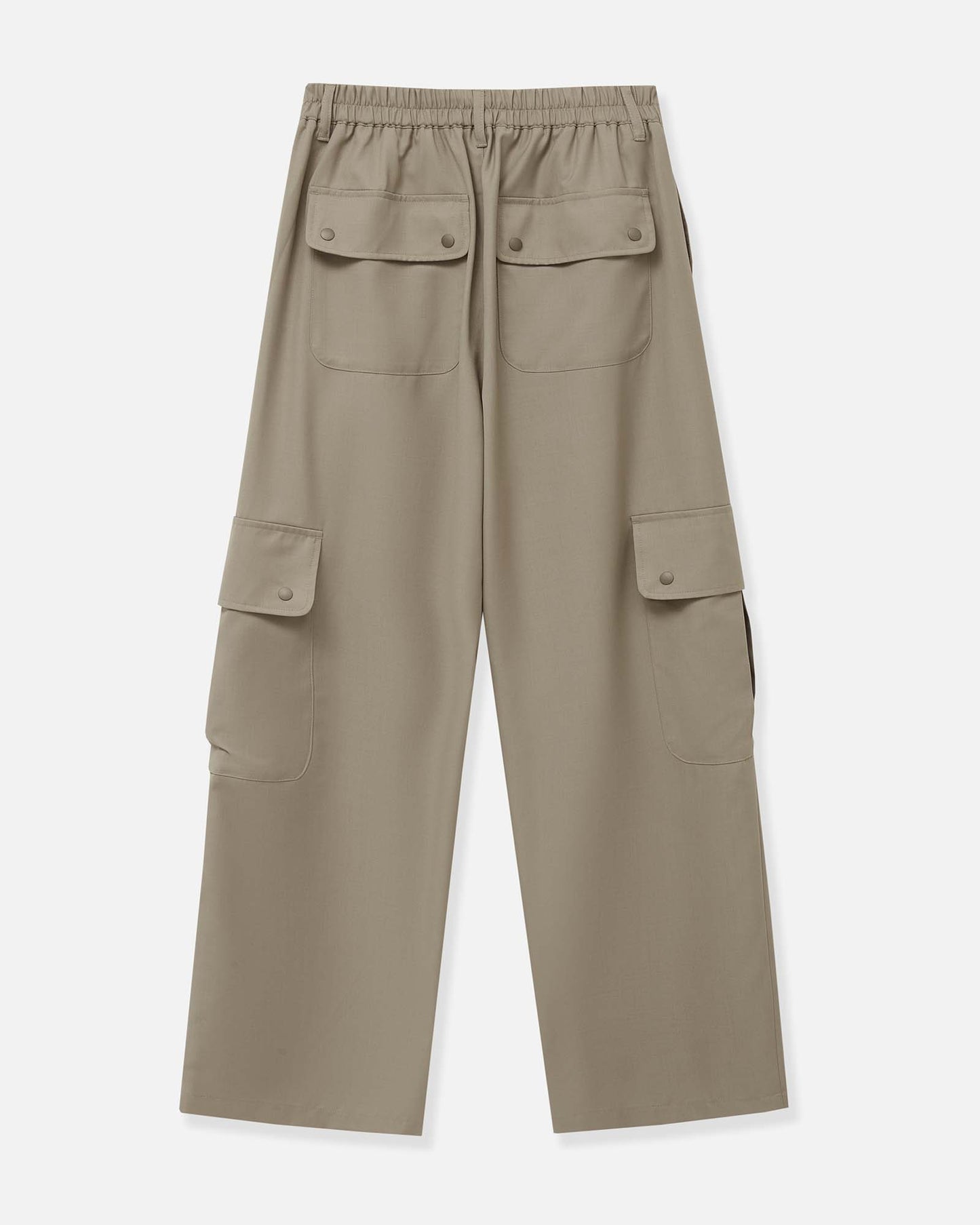 Cargo Pocket Wide Easy Pants in Wool