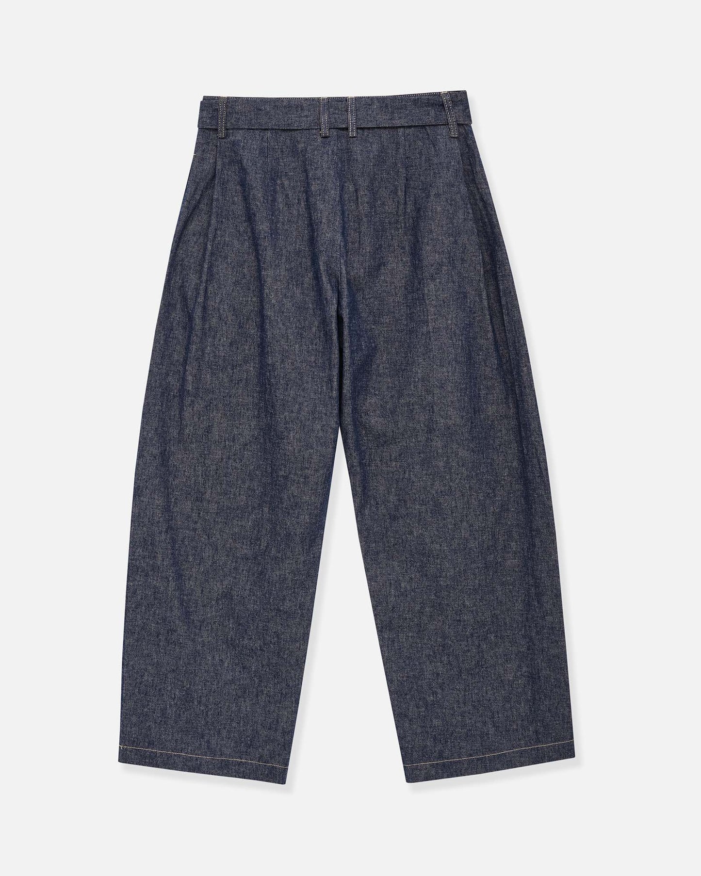 Belted Bermuda Jeans in Linen Cotton