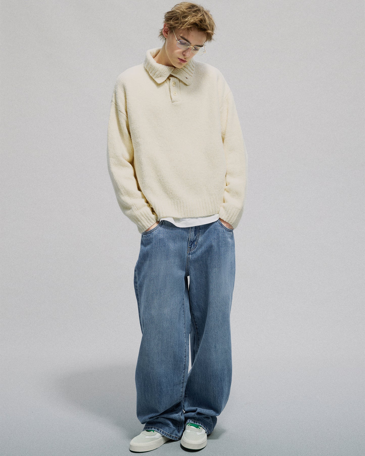 Buttoned Turtleneck Sweater