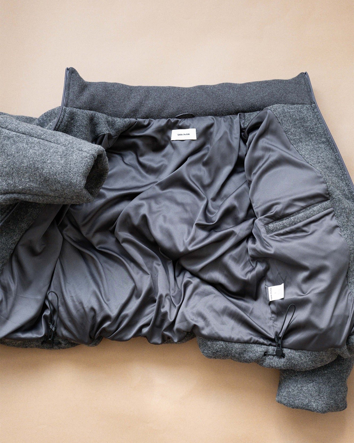 Wool-blend Gray Puffer Down Jacket