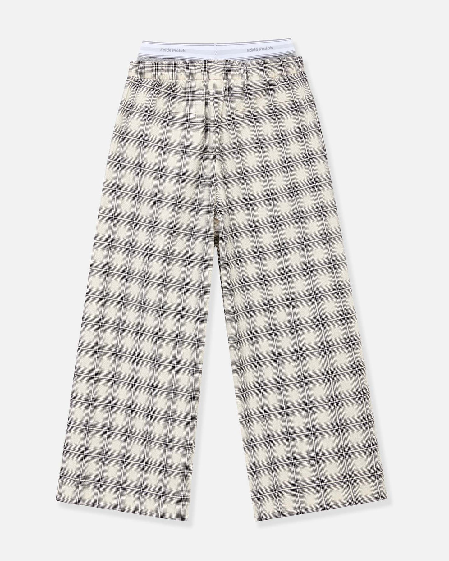 Double Waist Checked Pants