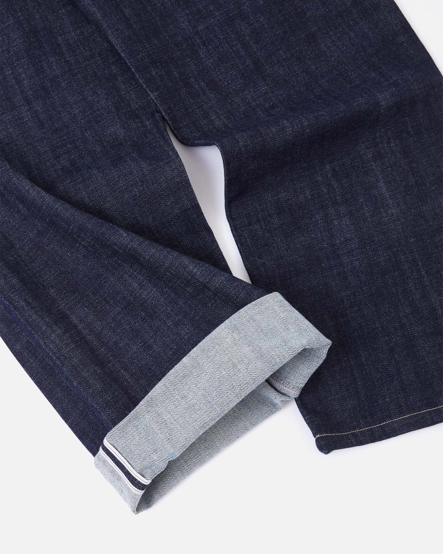 Button Fly Indigo Raw Denim Pants