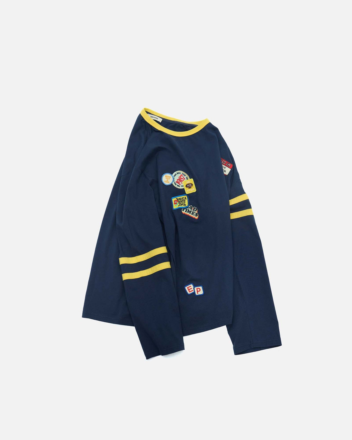 Multi Patch Stripe LS T-shirt