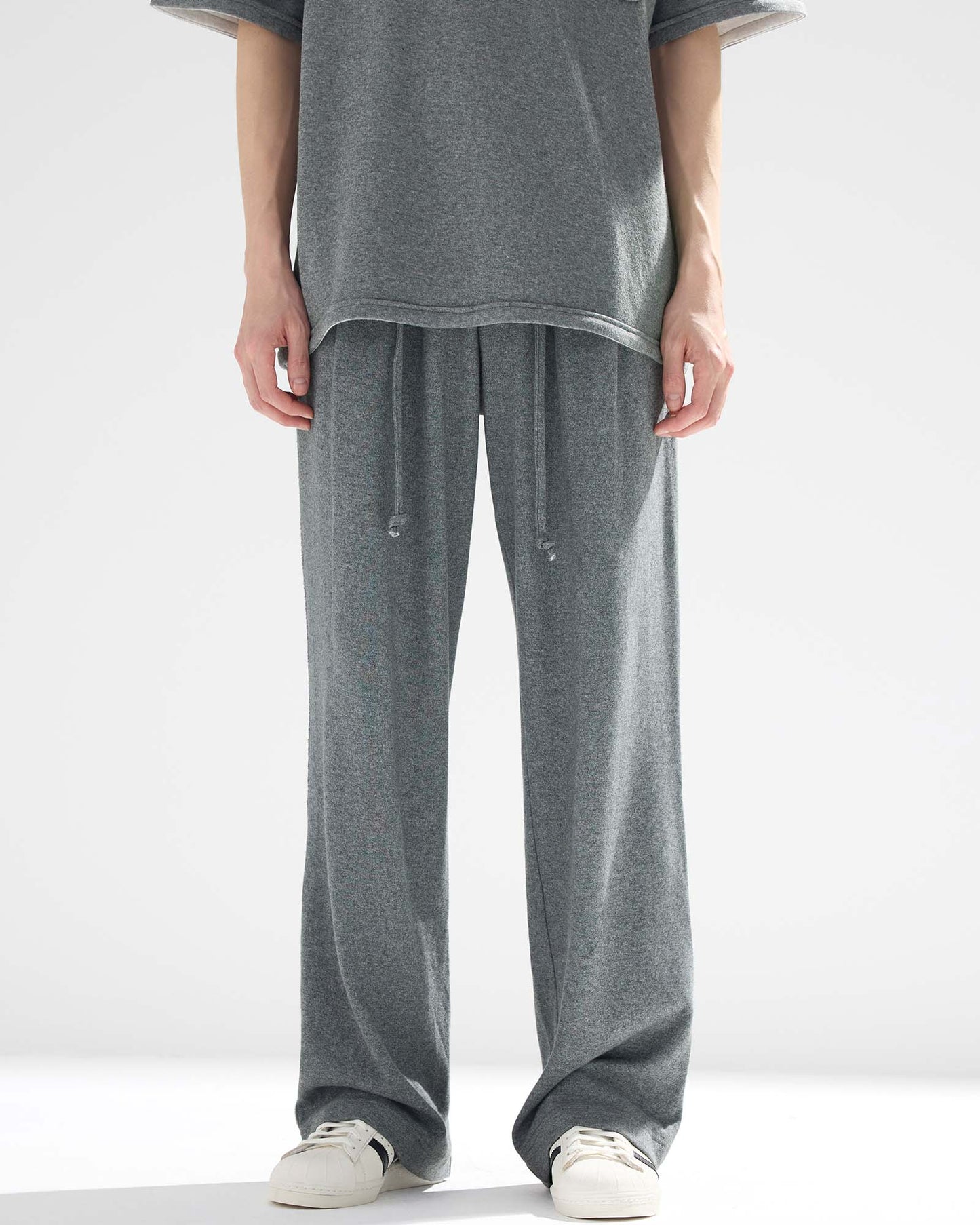 Shirred Relaxed-Fit Sweatpants