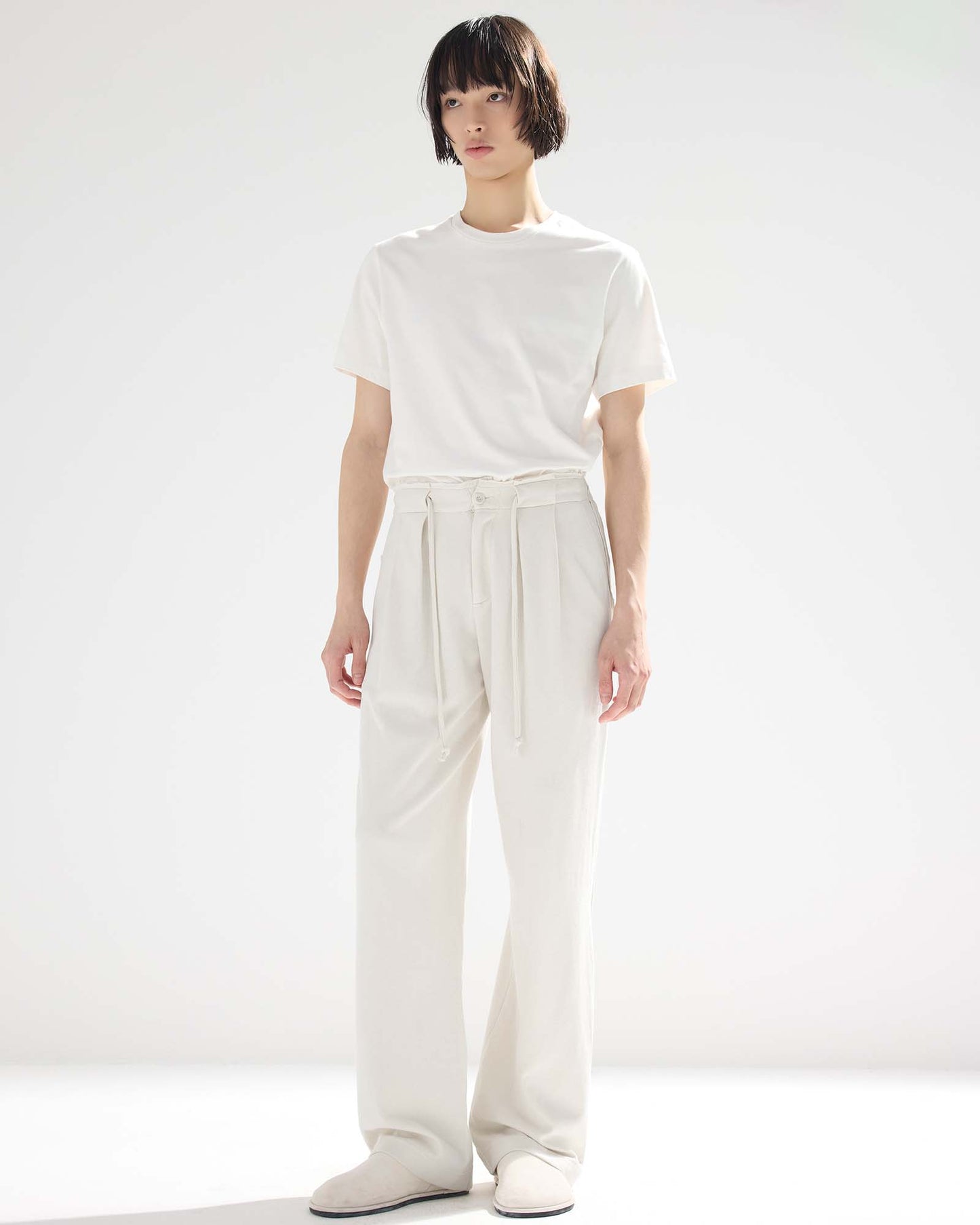 Shirred Relaxed-Fit Sweatpants