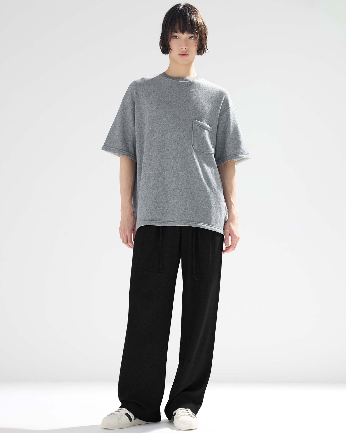 Shirred Relaxed-Fit Sweatpants