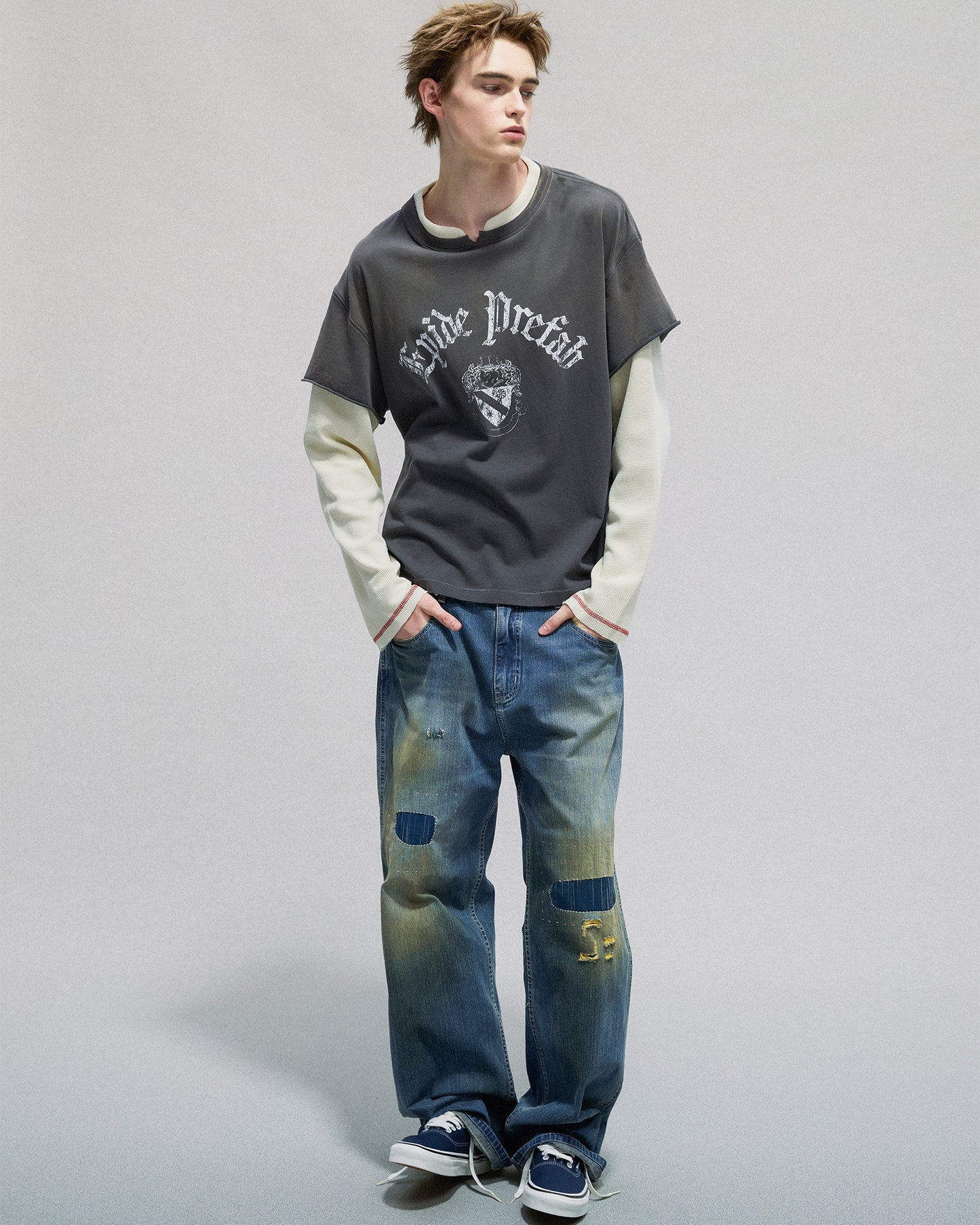 Layered Waffle LS T-shirt