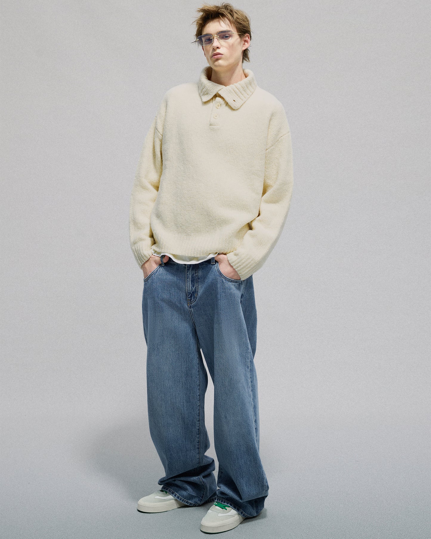 Buttoned Turtleneck Sweater