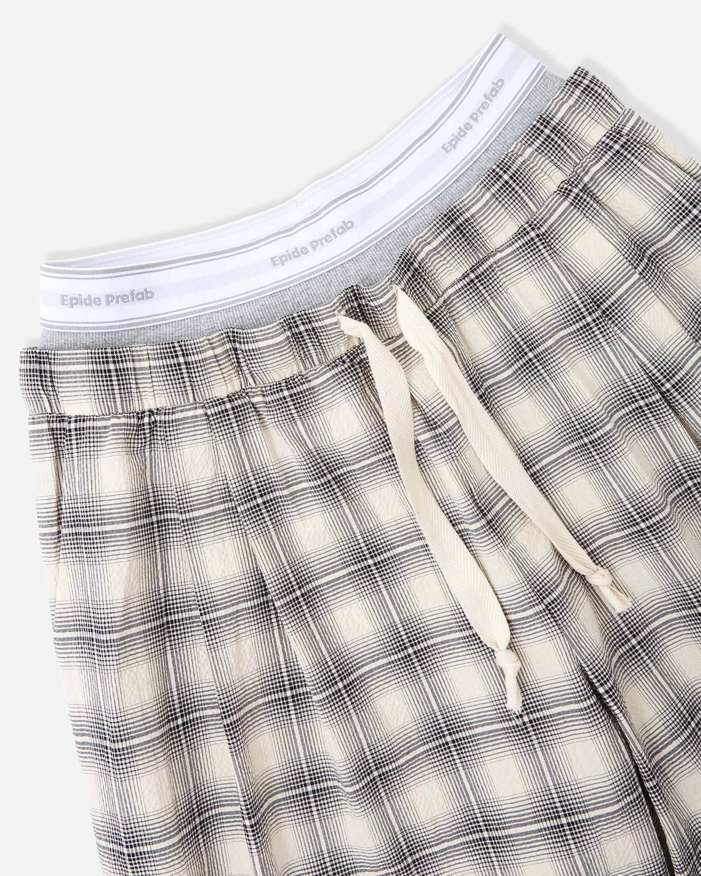 Double Waist Checked Pants