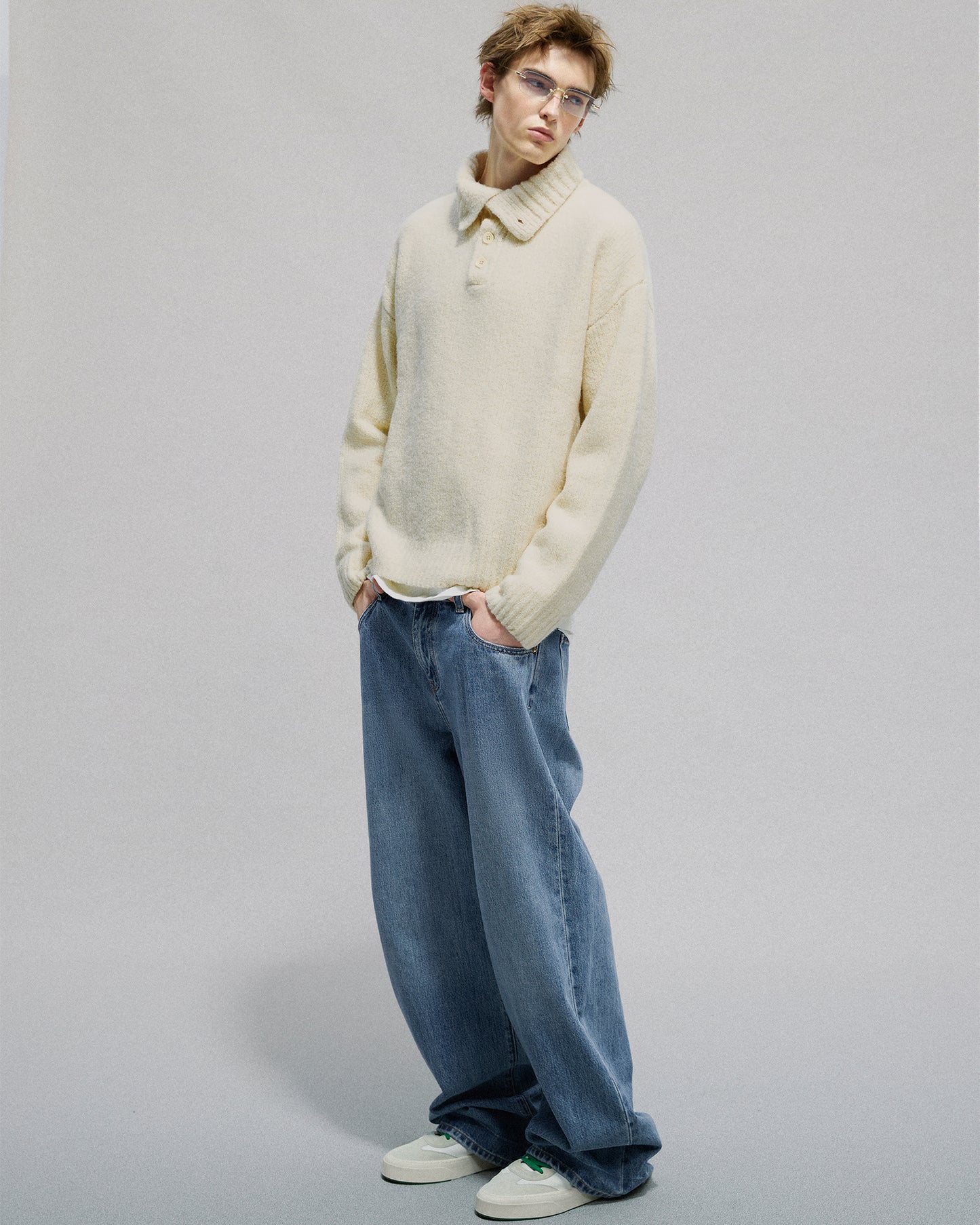 Buttoned Turtleneck Sweater