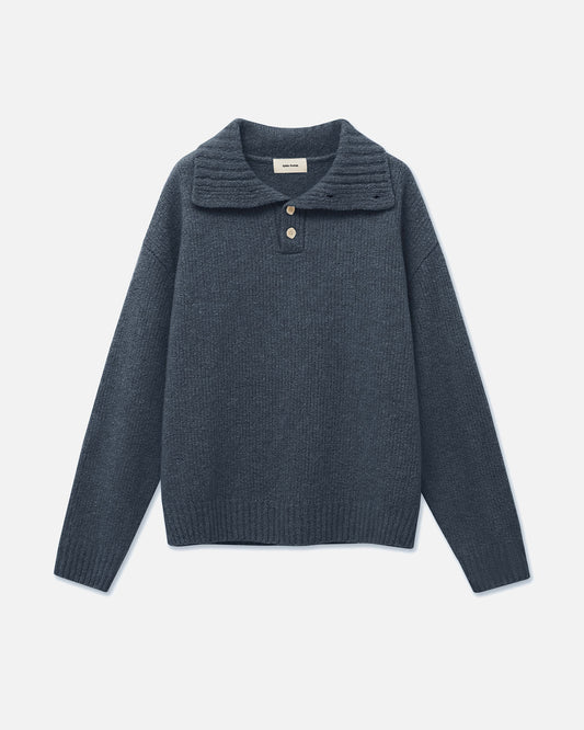 Buttoned Turtleneck Sweater