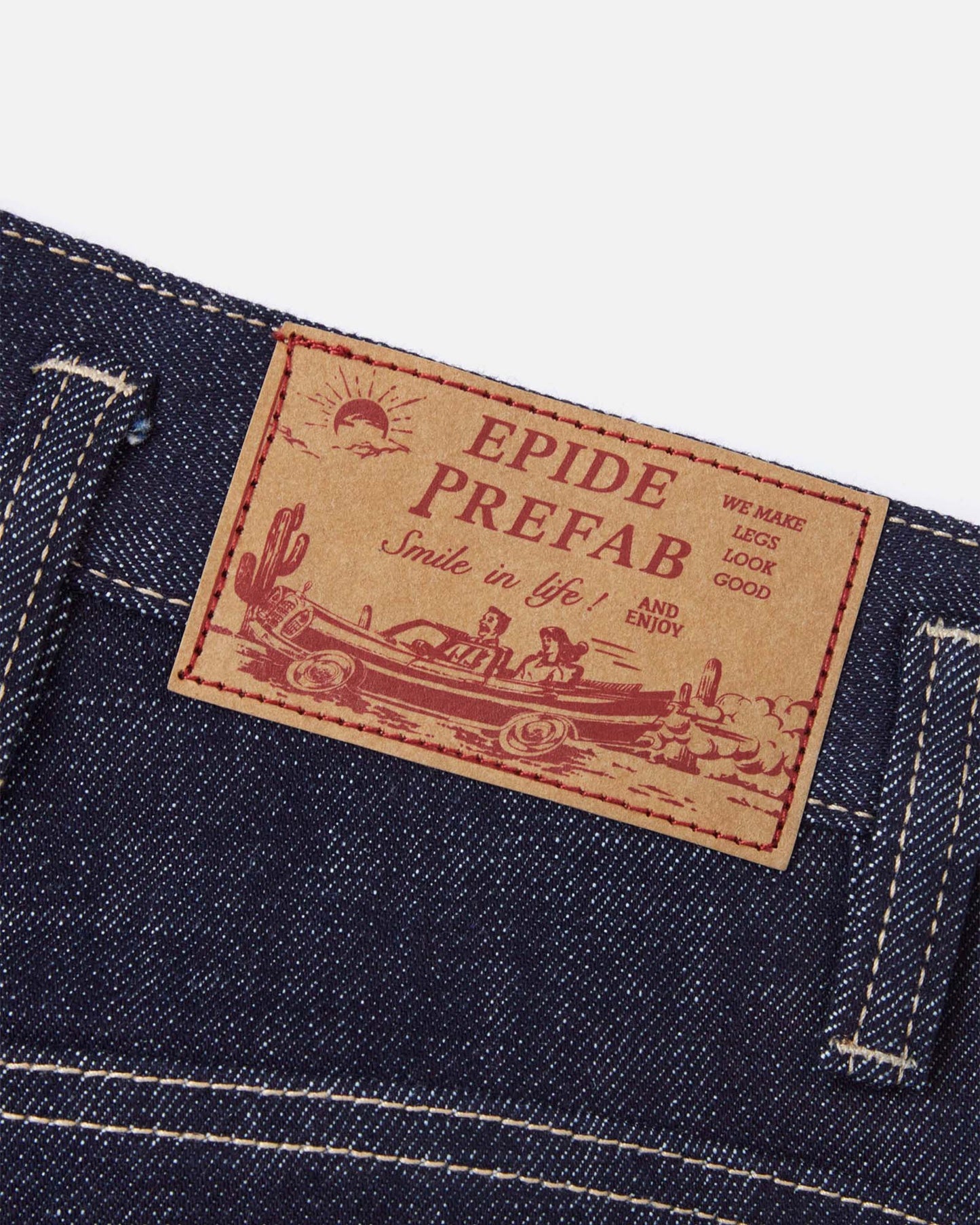 Button Fly Indigo Raw Denim Pants