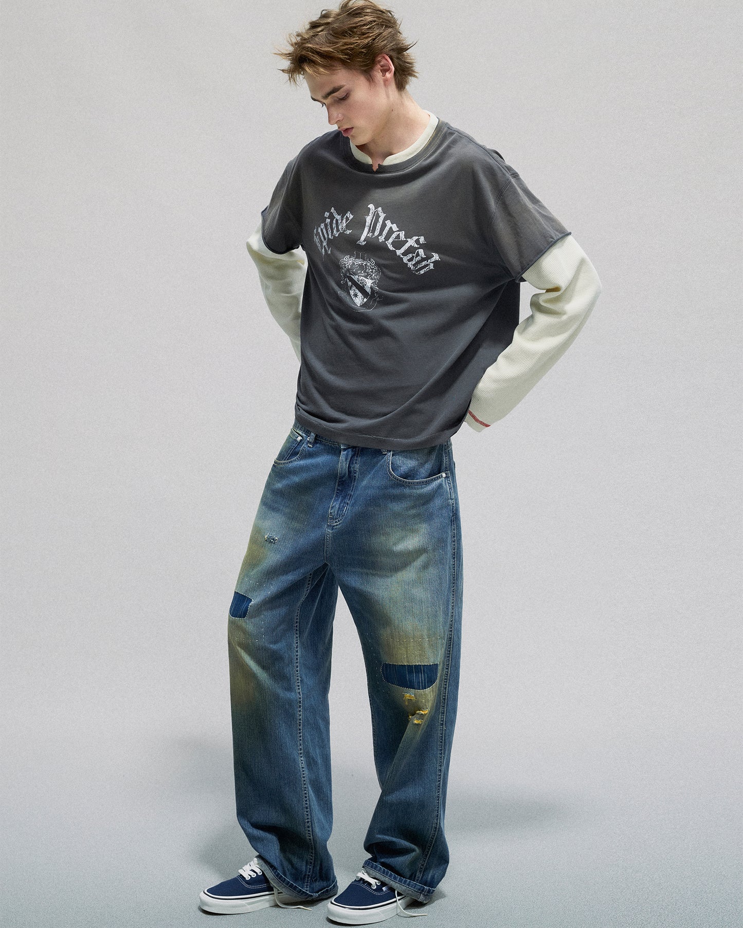 Layered Waffle LS T-shirt