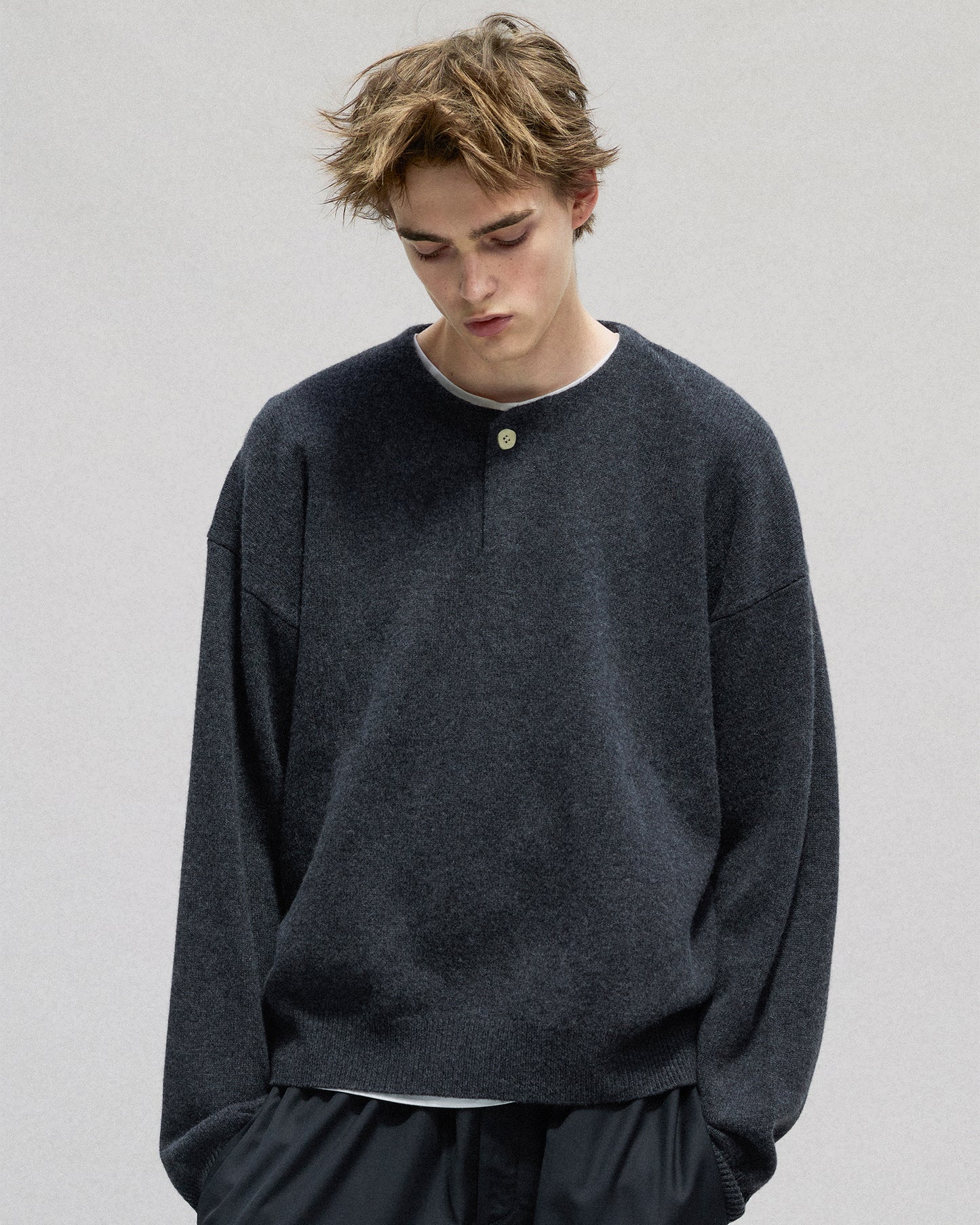 Knit Henley in Wool