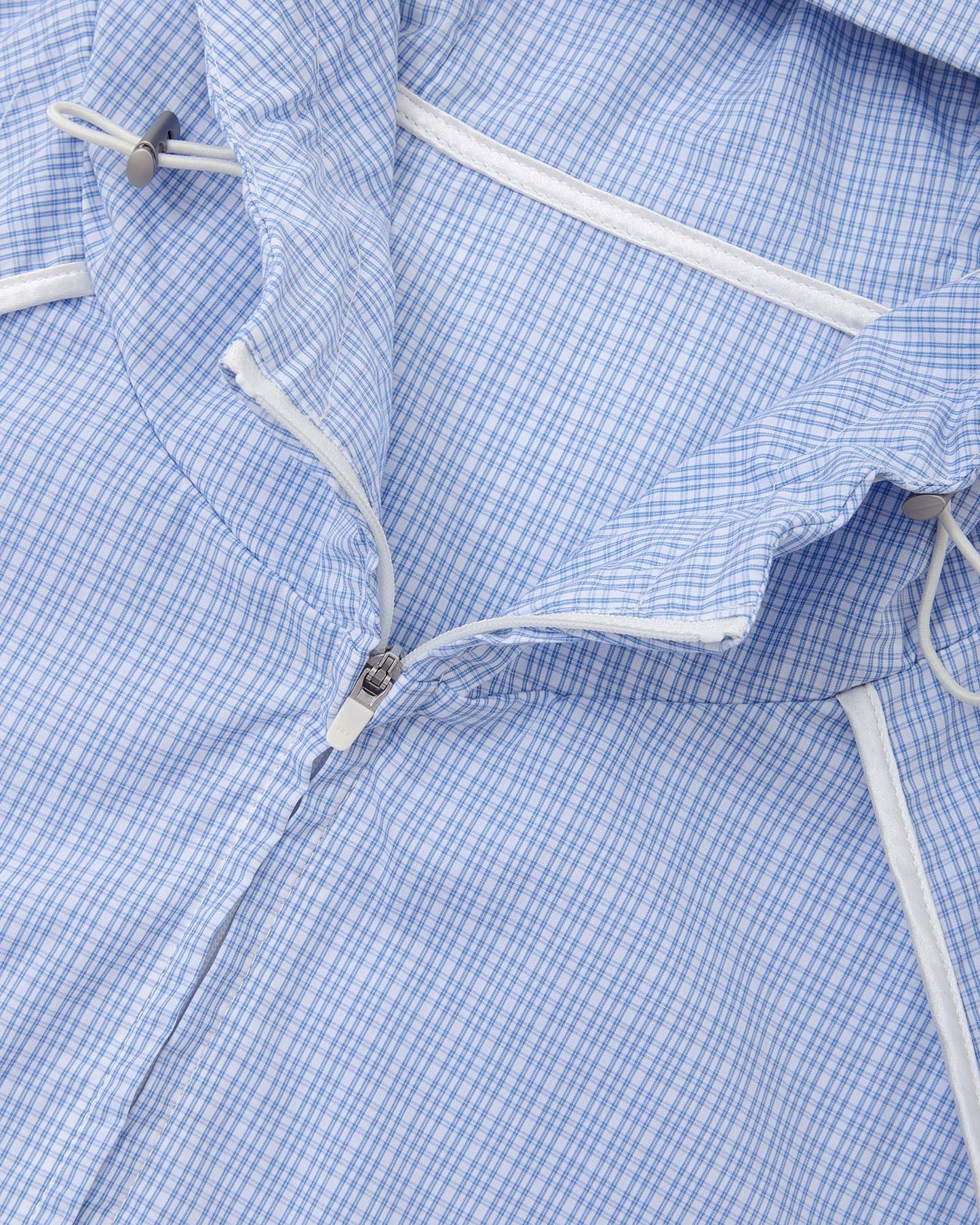 Bow Details Checked Shirt Jacket