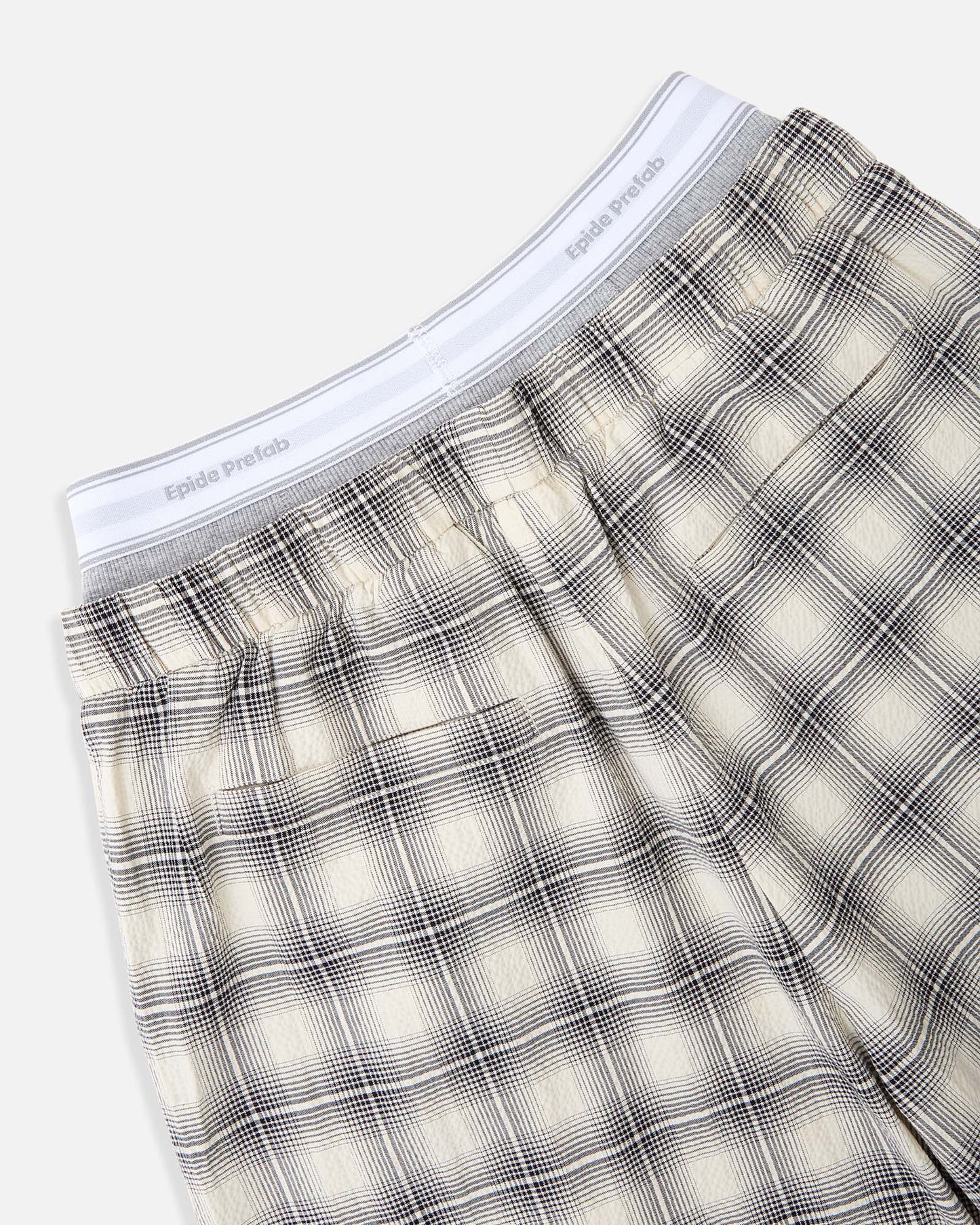 Double Waist Checked Pants