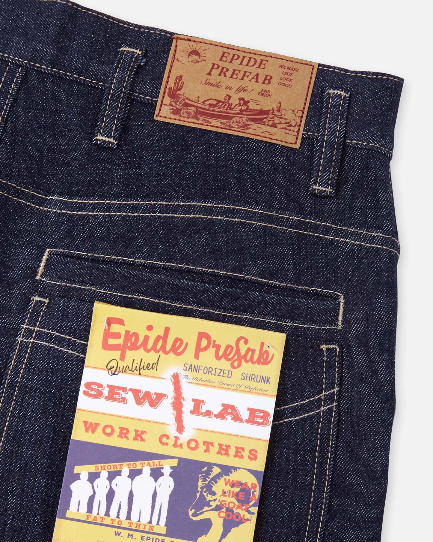 Button Fly Indigo Raw Denim Pants