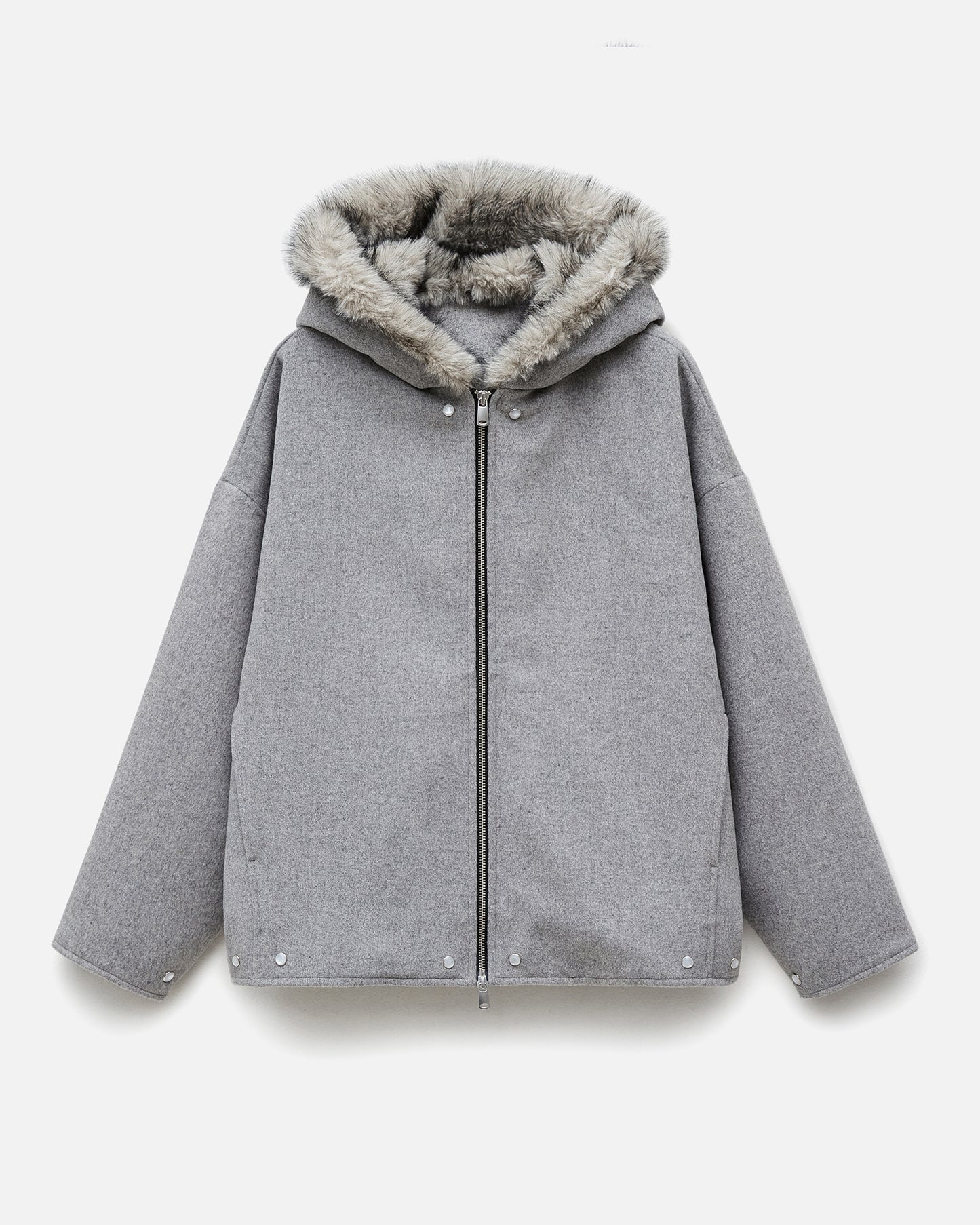 Eco Fur and Wool HoodedJacket