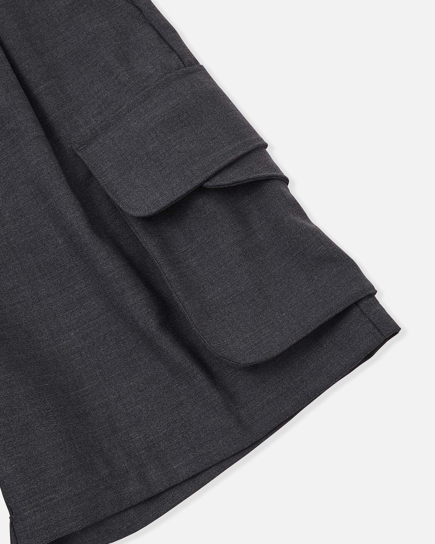 Multiple Flap Pocket Shorts in Wool