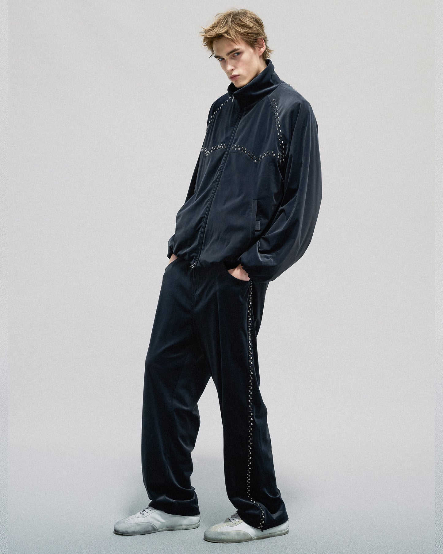 Studded Velvet Track Jacket