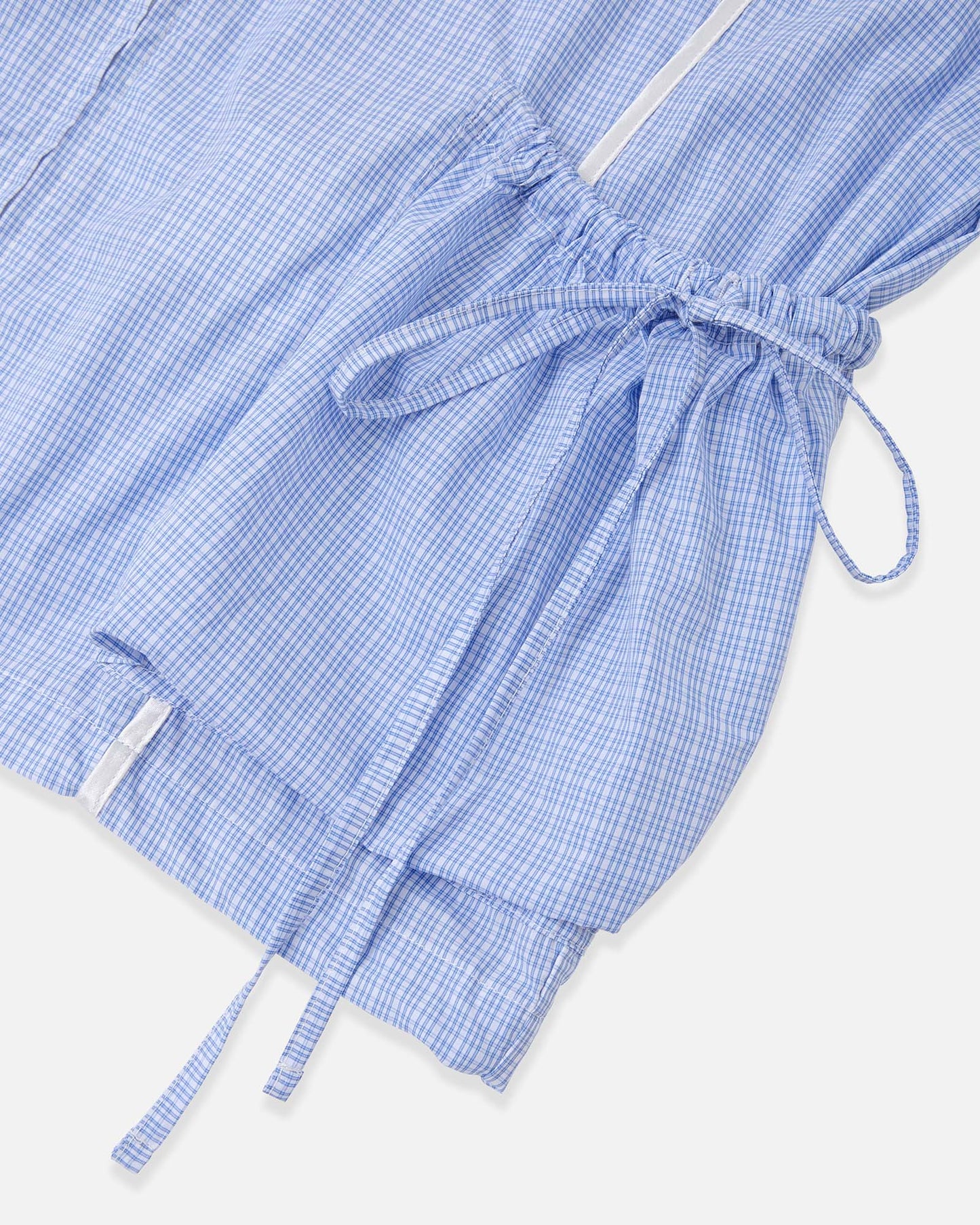 Bow Details Checked Shirt Jacket