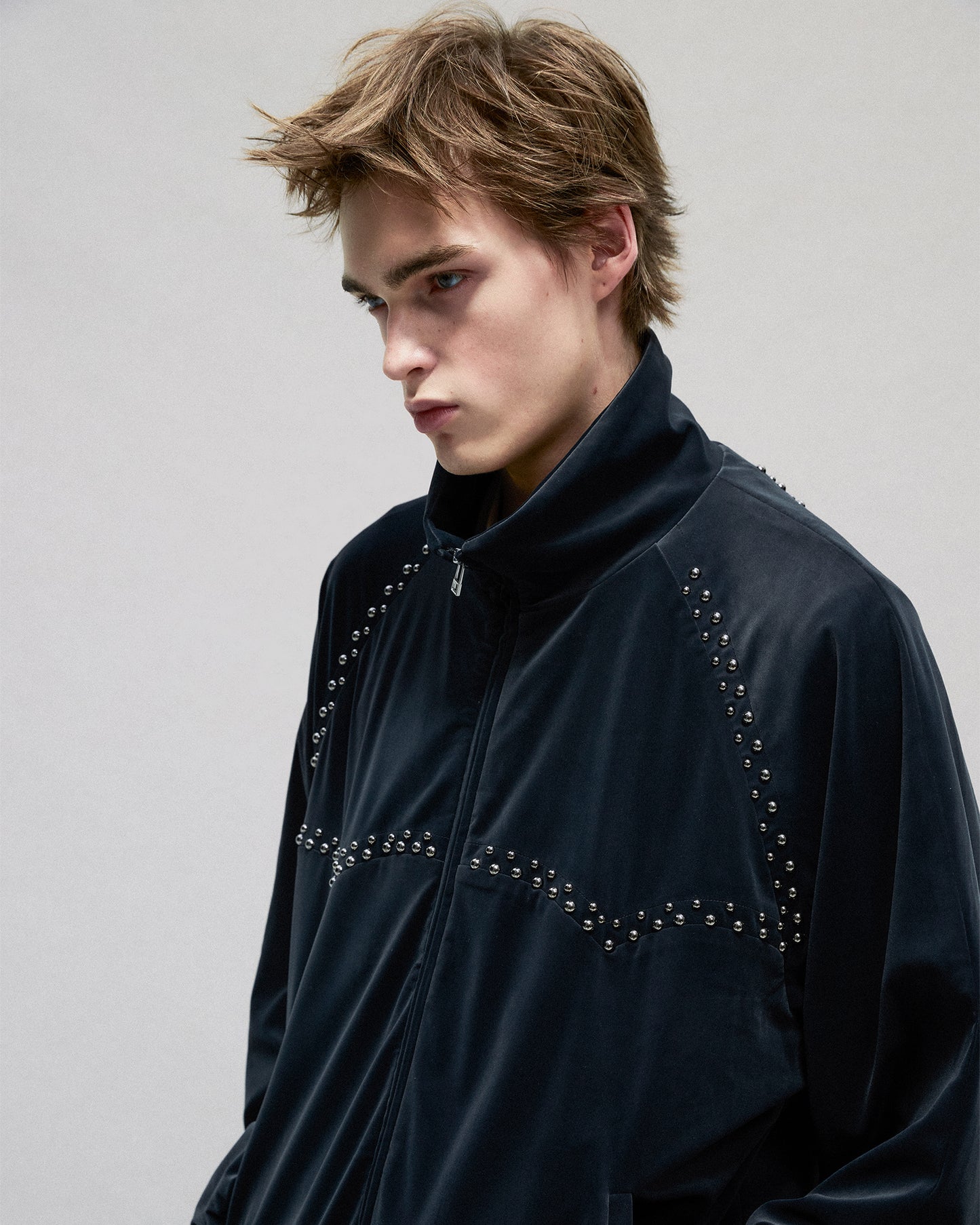 Studded Velvet Track Jacket